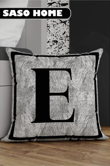 Letter Cushion Cover Letter E - Letter Decorative Gift Digital Printed Cushion Cover - Pillow Case - photo 1