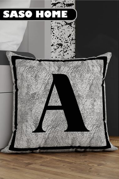 Letter Cushion Cover Letter A - Letter Decorative Gift Digital Printed Cushion Cover - Pillow Case - photo 1