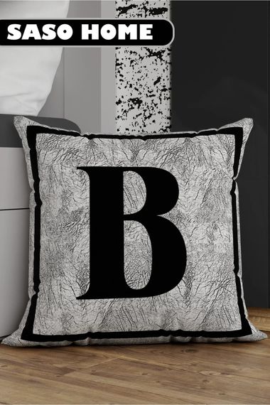 Letter Cushion Cover Letter B - Letter Decorative Gift Digital Printed Cushion Cover - Pillow Case - photo 1