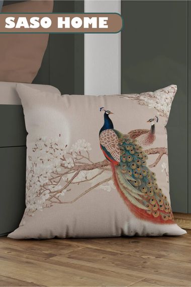 Asian Peacock Sunset Pattern Decorative Gift Pillow - Pillow Case - photo 1