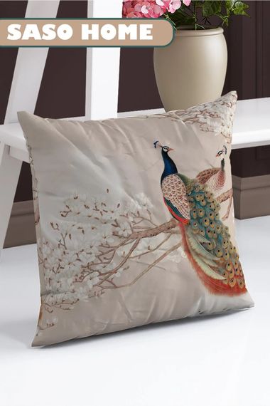 Asian Peacock Sunset Pattern Decorative Gift Pillow - Pillow Case - photo 2