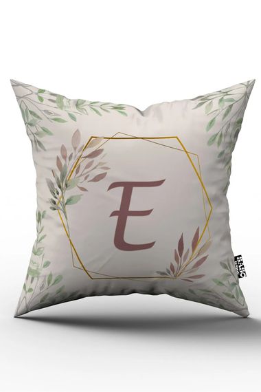 Letter Cushion Cover - Letter E - Letter Decorative Digital Printed Cushion Cover - Pillow Case