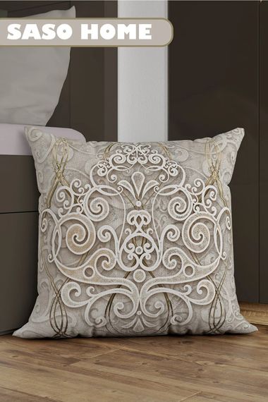 Cream - Beauty Aura Modern Model Patterned Decorative Gift Pillow - Pillow Case - photo 1