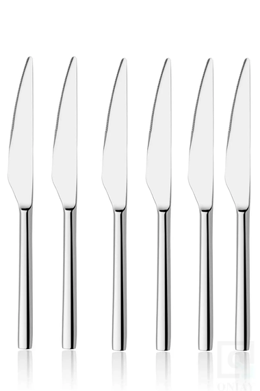 Luxury Dinner Knife 6 Pieces, 8/10 Steel Cafe Restaurant Hotel Household Knife Set