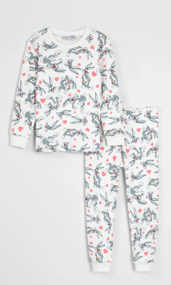 Bugs Bunny Printed Long Sleeve Soft Girls' Pajamas - photo 1