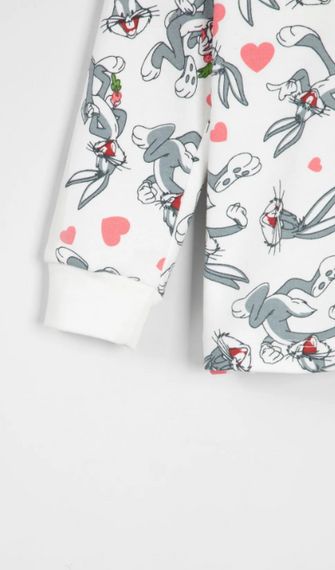 Bugs Bunny Printed Long Sleeve Soft Girls' Pajamas - photo 3