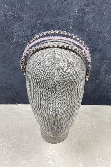 Powder 3 Rows Special Design Bridal Crown Hair Accessory - photo 3