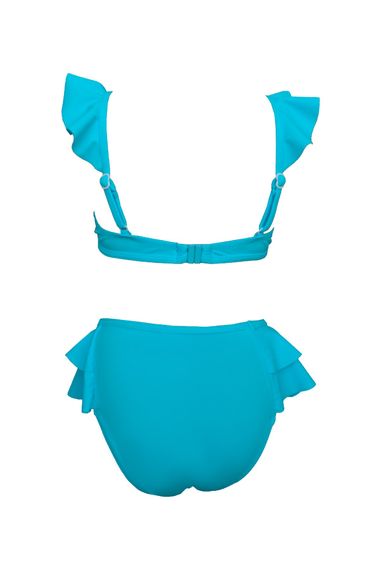 Endeep Girl Child Blue Accessory Detailed Flounces Bikini Set