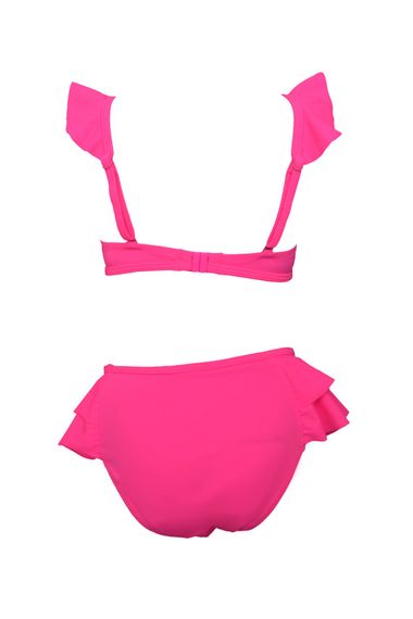 Endeep Girl Child Pink Accessory Detailed Flounces Bikini Set