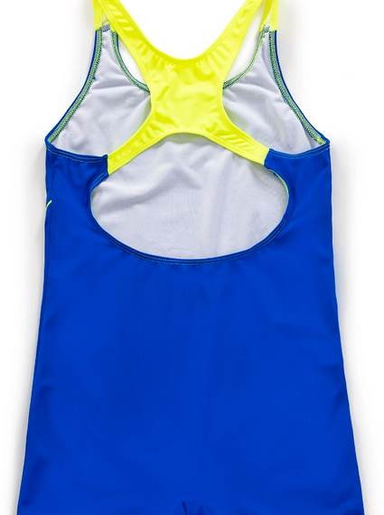 Endeep Girl's Sax Blue Swimsuit