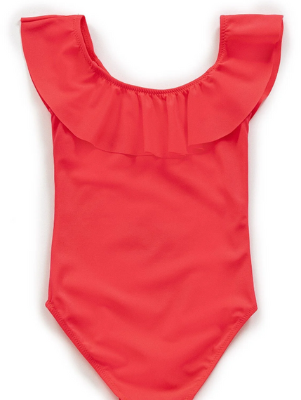 Endeep Girl's Flywheel Red Swimsuit