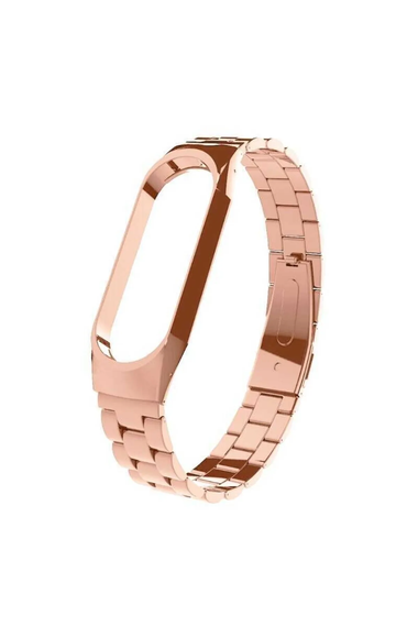 Decent Case Xiaomi Mi Band 5 And Mi Band 6 Compatible Metal Stainless Steel Link Cord Rose Gold