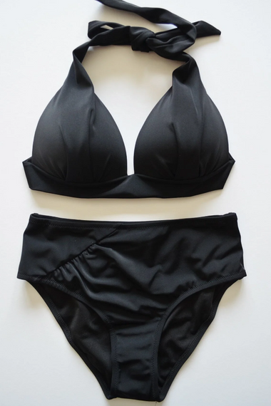 Чорний бікіні комплект Beria для жінок з напівпідкладкою високої талії, якісний UV-захищений LYCRA, ідеальна посадка, розміри 38, 42