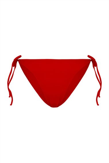 Beria Women's Cross Tie Detailed Triangle Drawstring Red Bikini Set - photo 3