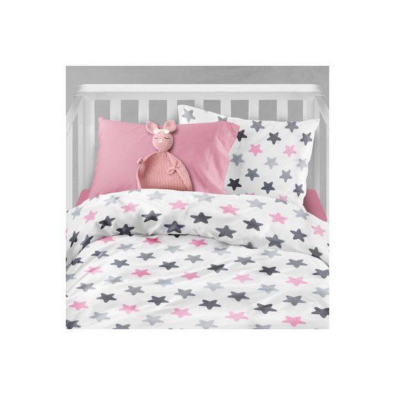 Elastic Pink Star Oversized Duvet Cover Set