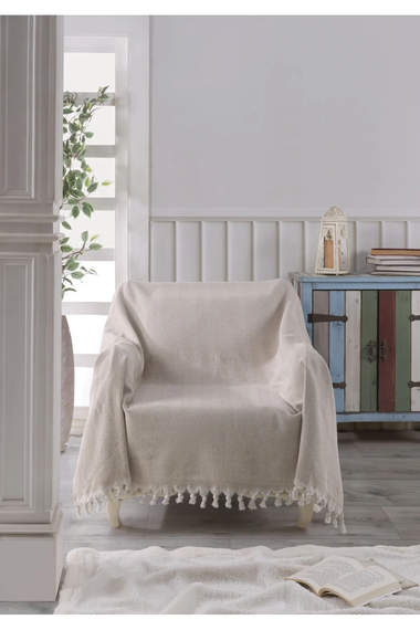 LADYNIL NATURAL غطاء أريكة كرسي بذراعين أريكة واحدة بيج 160x160 - صورة 1