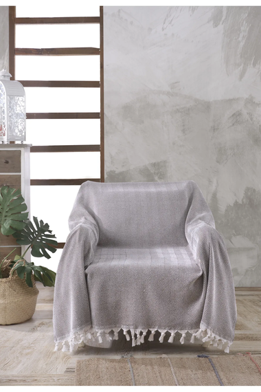 LADYNIL غطاء أريكة بيرجير الطبيعي لأريكة فردية بني داكن 160x160 - صورة 1