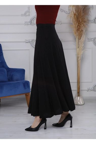 Gül Moda Black Long Skirt with Elastic Waist - photo 3