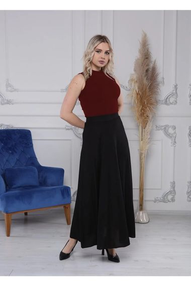 Gül Moda Black Long Skirt with Elastic Waist - photo 1