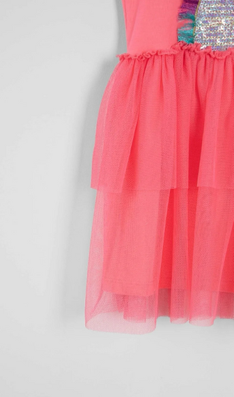 Unicorn Sequin Embroidered Skirt Tulle Short Sleeve Girls Dress - photo 3