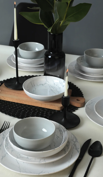 Marble 16 Piece Dinner Set for 4 Persons