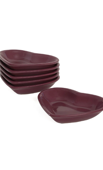 Purple Heart Snack Bowl / Sauce Bowl 14 Cm 6 Pieces 498