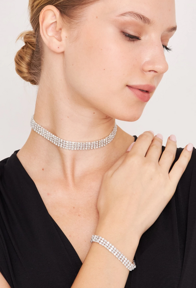 Жіноча модель Blancos з перлами та цирконом, срібне намисто з водним шляхом, намисто, браслет, комбінований набір прикрас - фото 2