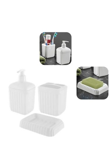 Piev Lundo Decorative 3-Piece Bathroom Set Gray