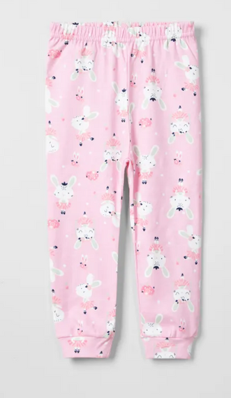 Girl | Rabbit Printed | Pink | Long Sleeve | Pajama Set - photo 3