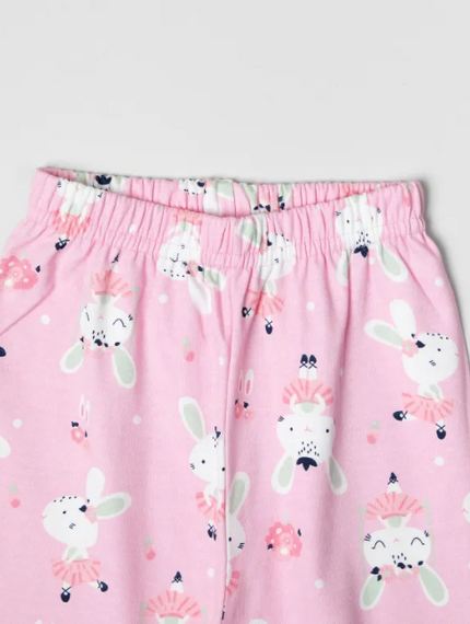 Girl | Rabbit Printed | Pink | Long Sleeve | Pajama Set - photo 5