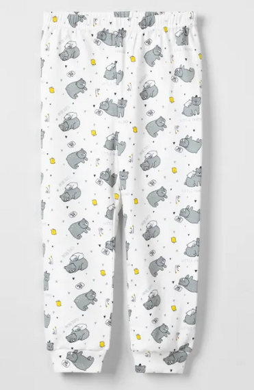 Boy | Bear Printed | Cream | Long Sleeve | Pajama Set - photo 3
