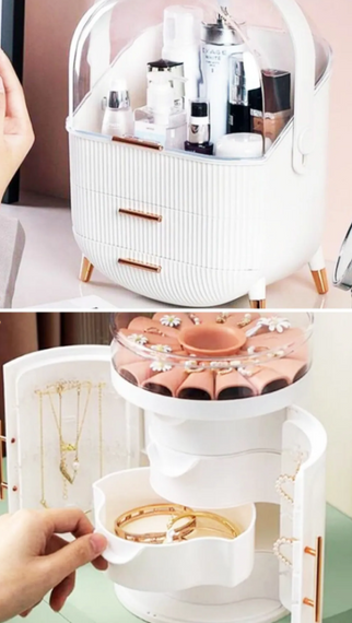 Piev House By House 2 in 1 Makeup Jewelery Bougie Organizer Organizer Dowry Set Cream - photo 2