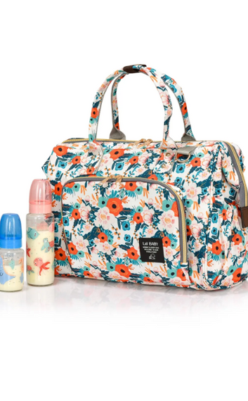 Сумка для багажа с цветами для мамы и ребенка, сумка для ухода за ребенком с плечевым ремнем - фото 1
