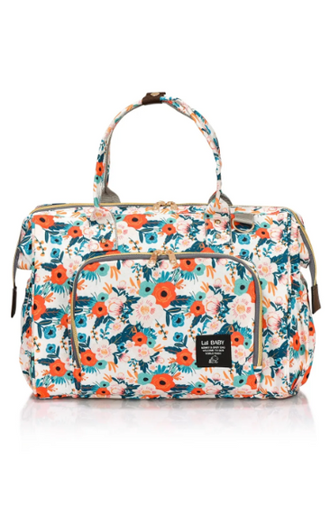 Сумка для багажа с цветами для мамы и ребенка, сумка для ухода за ребенком с плечевым ремнем - фото 2