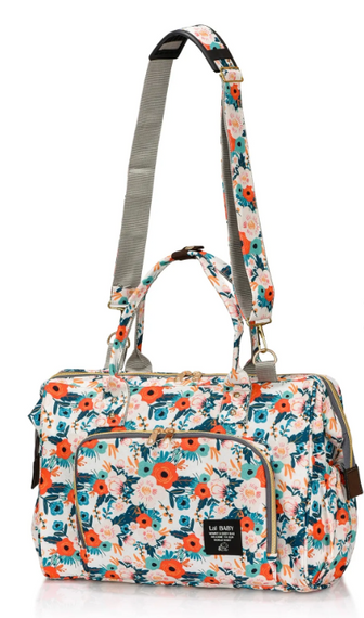 Сумка для багажа с цветами для мамы и ребенка, сумка для ухода за ребенком с плечевым ремнем - фото 4