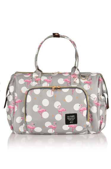Сумка для багажа Фламинго Серая сумка для ухода за мамой и ребенком с плечевым ремнем - фото 2
