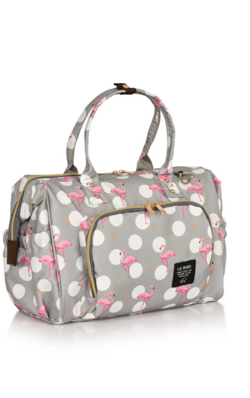 Сумка для багажа Фламинго Серая сумка для ухода за мамой и ребенком с плечевым ремнем - фото 3