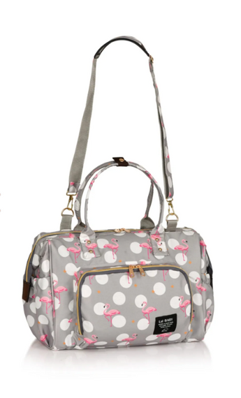 Сумка для багажа Фламинго Серая сумка для ухода за мамой и ребенком с плечевым ремнем - фото 5
