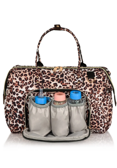 Сумка для багажа Леопардовая сумка для ухода за ребенком для матери и ребенка с плечевым ремнем - фото 3