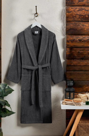 Semecca Straight Curl Shawl Collar Bathrobe