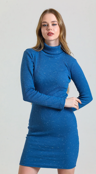 Синя сукня-камізол з високим горлом - фото 4