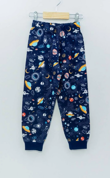 Boy's Space Patterned Pajama Set - photo 3