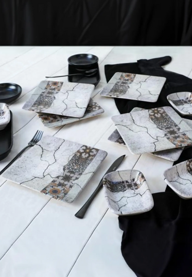 Artemis Siera Square Breakfast Set 14 Pieces for 6 People