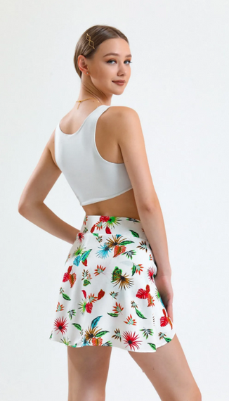 Woven Viscose Floral Short Skirt - photo 4