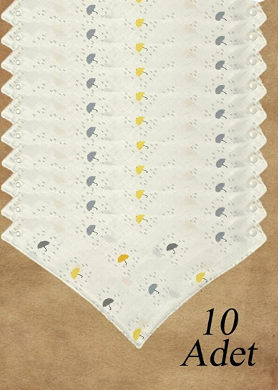 100% Organic Cotton Muslin Fabric Snap Fastener Baby Drool Bib Scarf 10 Pieces