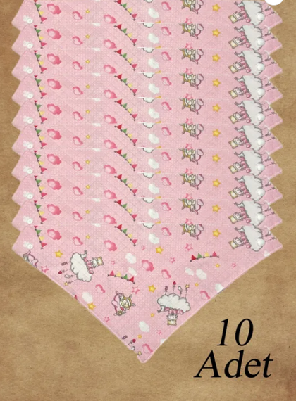 100% Organic Cotton Muslin Fabric Snap Fastener Baby Drool Bib Scarf 10 Pieces