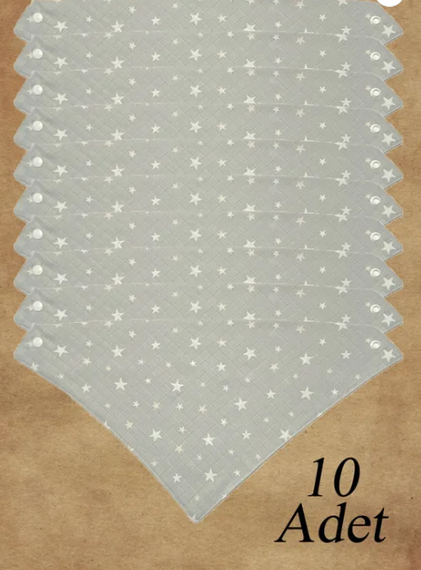 100% Organic Cotton Muslin Fabric Snap Fastener Baby Drool Bib Scarf 10 Pieces