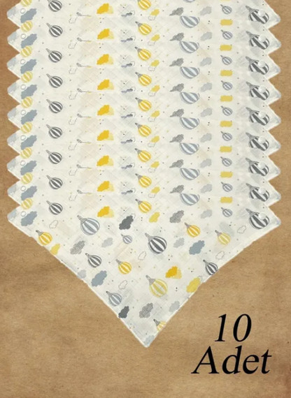 100% Organic Cotton Muslin Fabric Snap Fastener Baby Drool Bib Scarf 10 Pieces