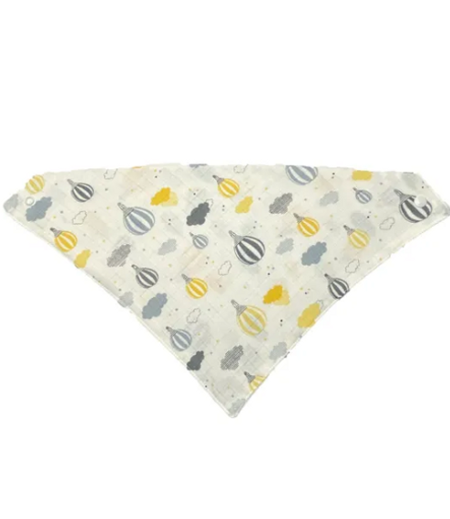 100% Organic Cotton Muslin Fabric Snap Fastener Baby Drool Bib Scarf 10 Pieces