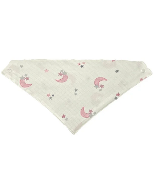 100% Organic Cotton Muslin Fabric Snap Fastener Baby Drool Bib Scarf 5 Pieces